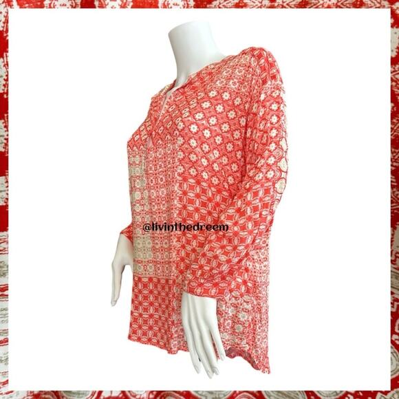 #T139 John Eshaya JET Long Sleeve Printed 3/4 Sleeve Shirt $149 - Picture 3 of 10